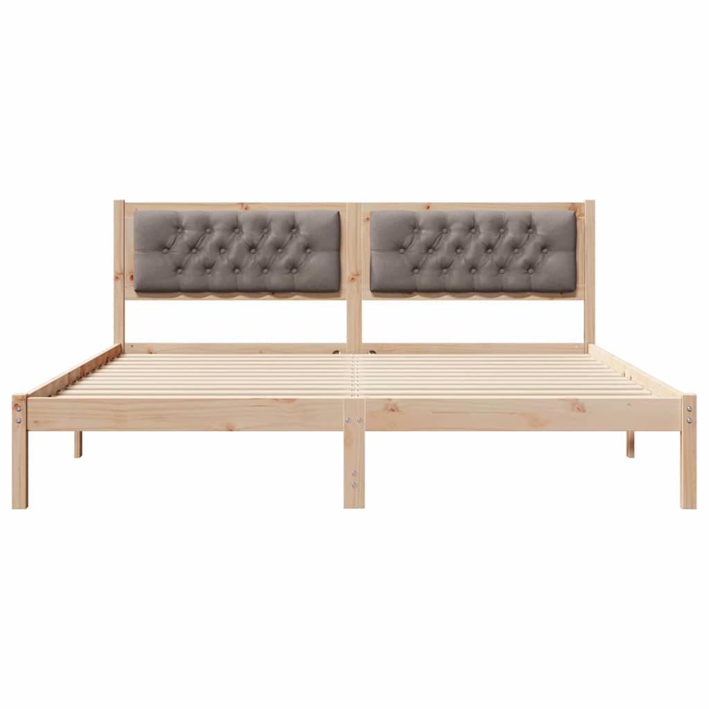 Ágykeret fejtámlával Tópszínű 160 x 200 cm Tömör fenyőfa