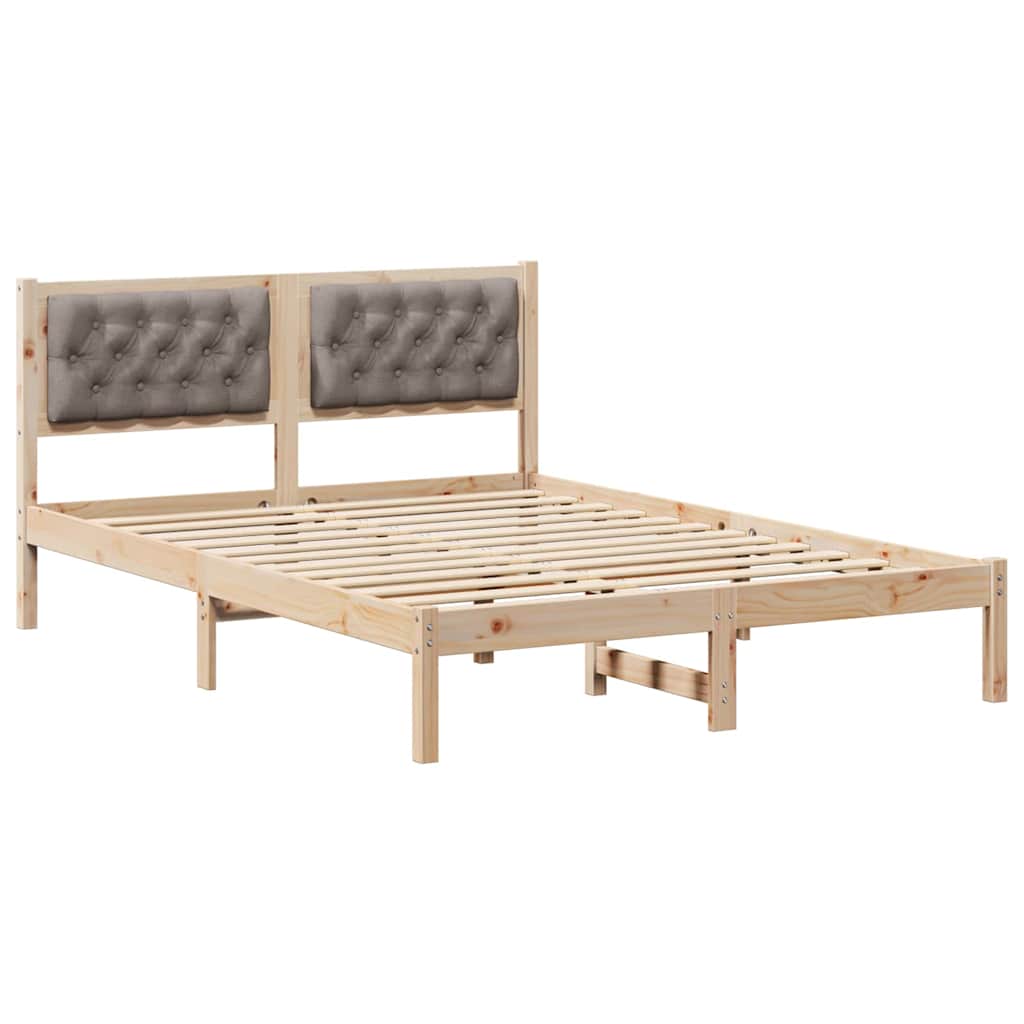 Ágykeret fejtámlával Tópszínű 150 x 200 cm Tömör fenyőfa