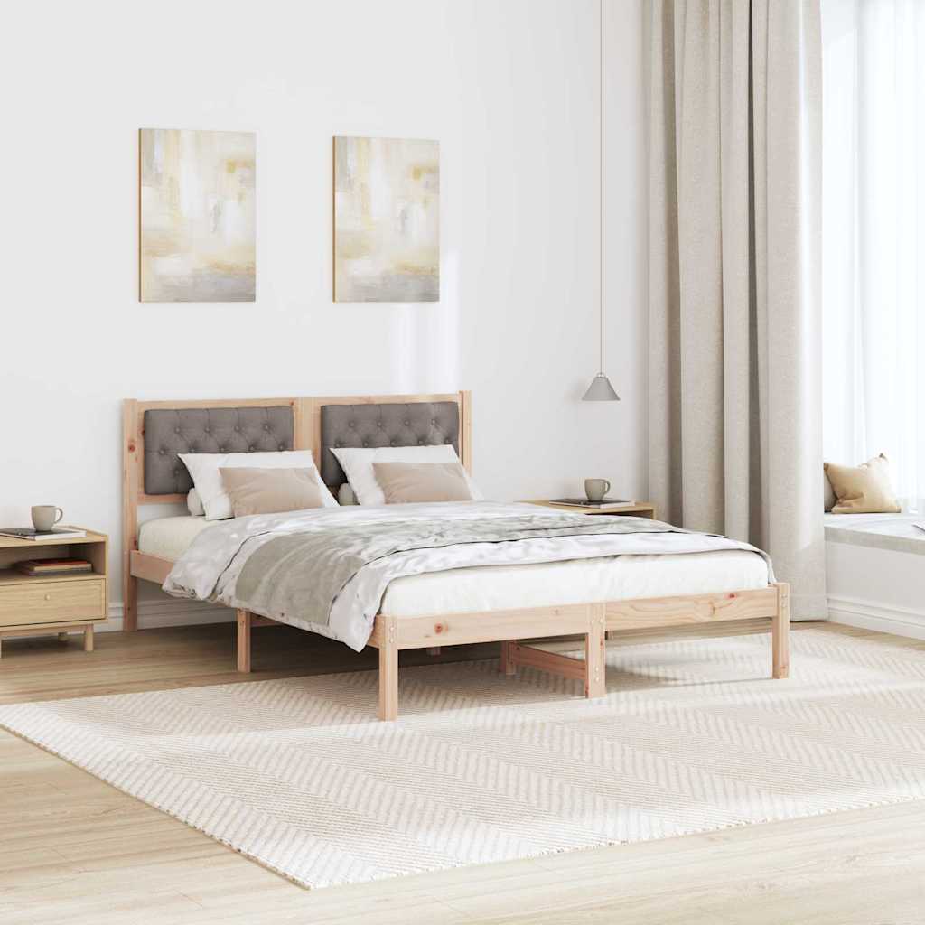 Ágykeret fejtámlával Tópszínű 140 x 200 cm Tömör fenyőfa