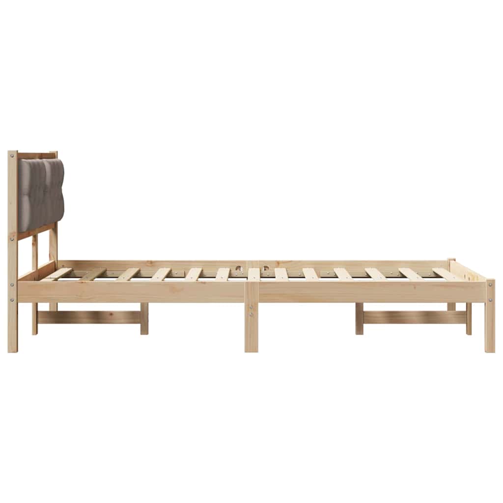 Ágykeret fejtámlával Tópszínű 120 x 200 cm Tömör fenyőfa