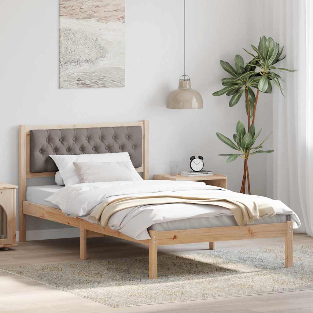 Ágykeret fejtámlával Tópszínű 100 x 200 cm Tömör fenyőfa