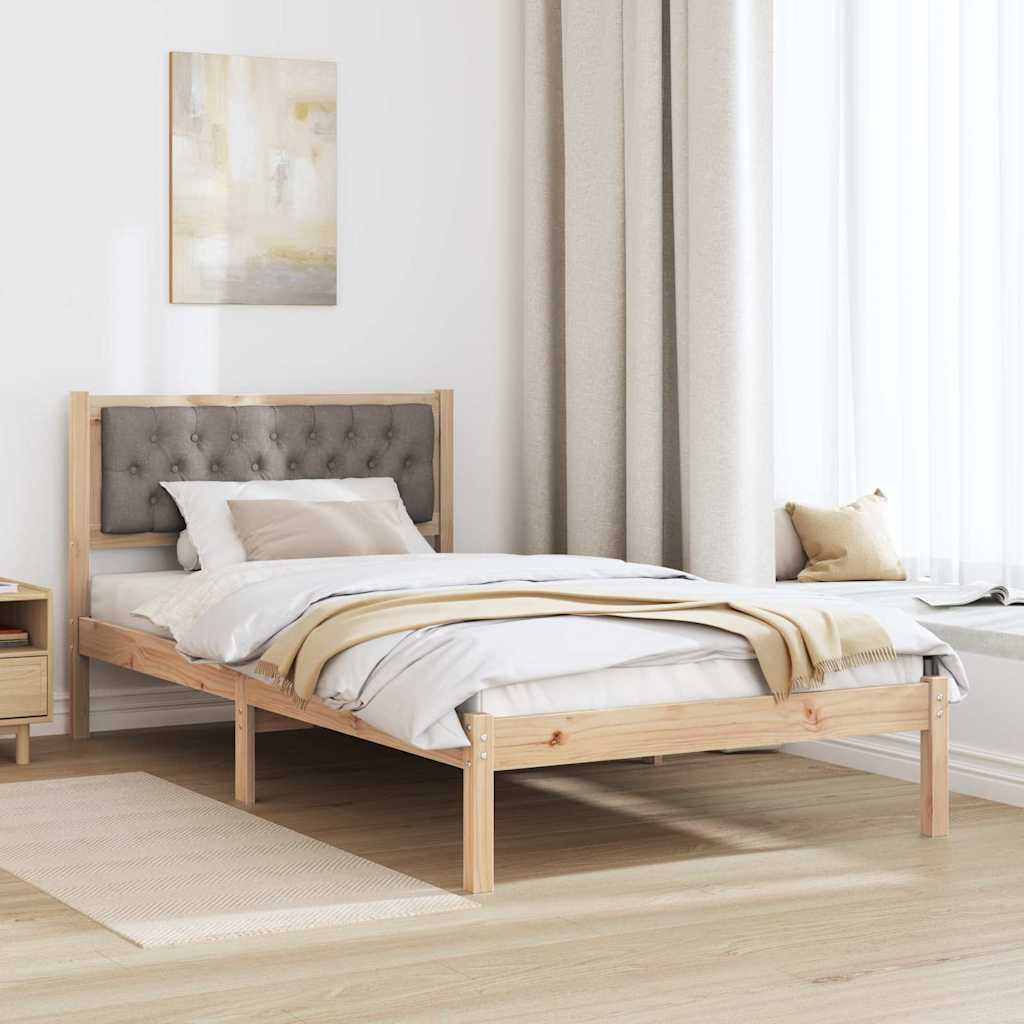 Ágykeret fejtámlával Tópszínű 100 x 200 cm Tömör fenyőfa