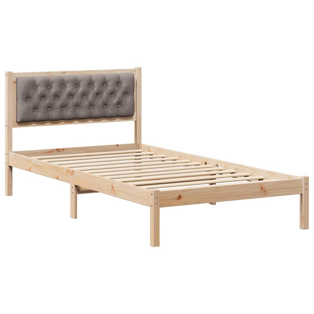 Ágykeret fejtámlával Tópszínű 100 x 200 cm Tömör fenyőfa