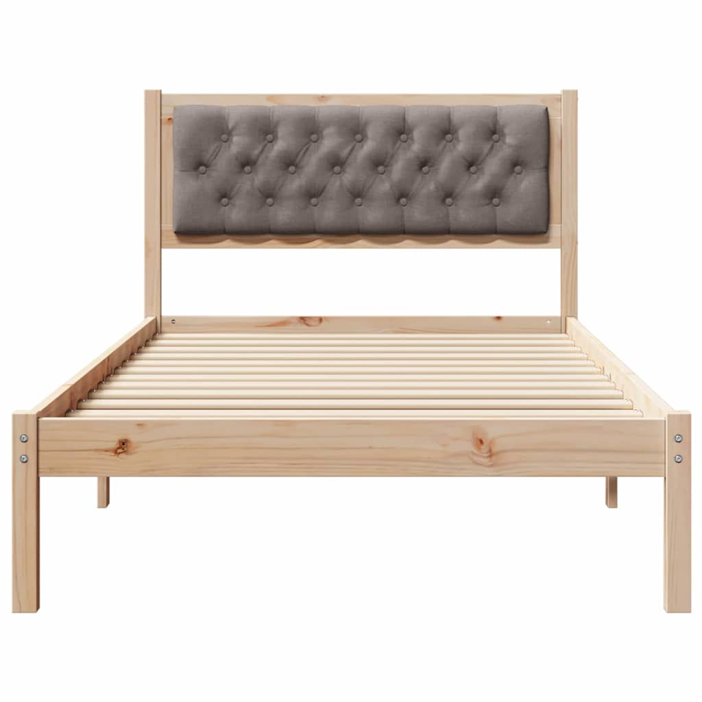 Ágykeret fejtámlával Tópszínű 100 x 200 cm Tömör fenyőfa