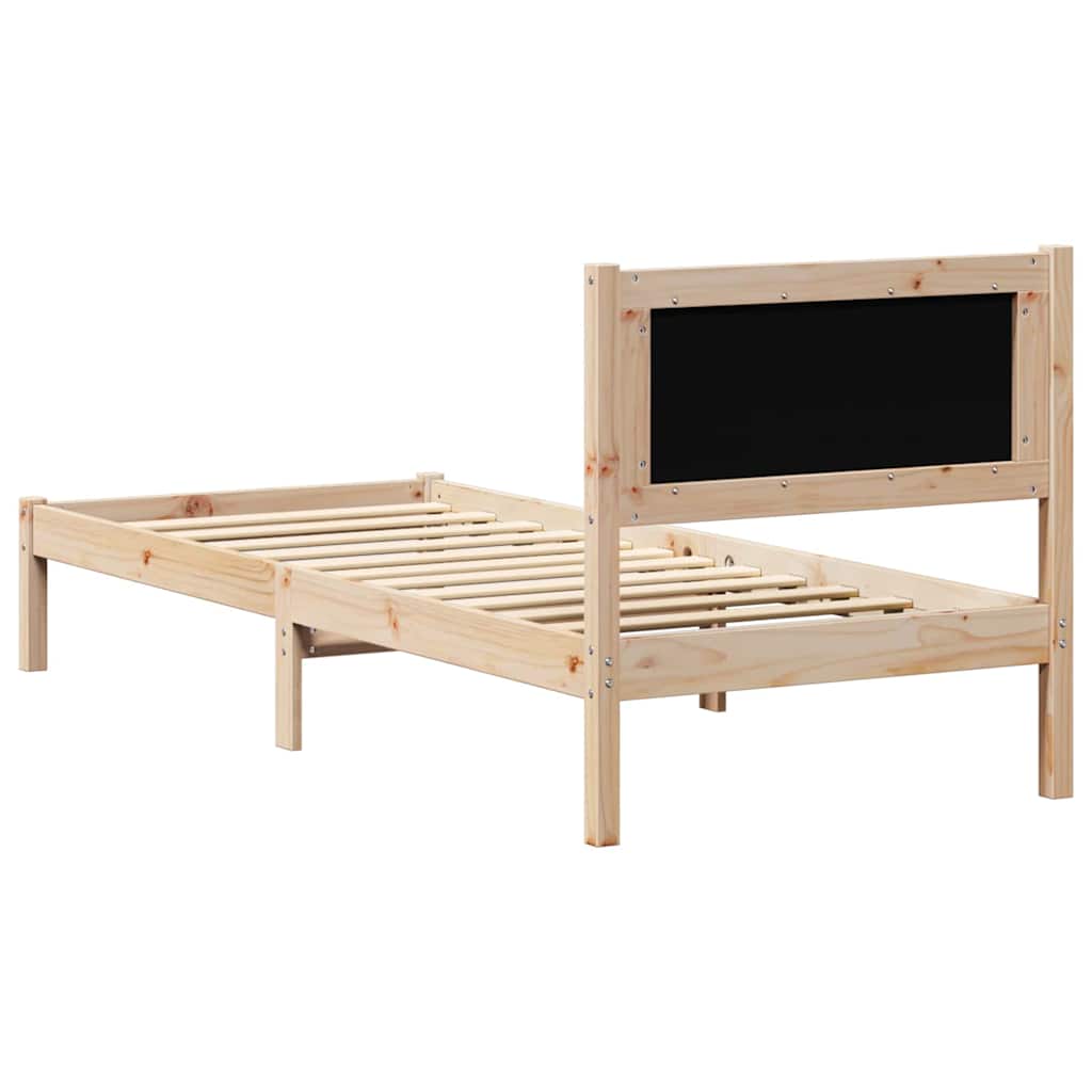 Ágykeret fejtámlával Tópszínű 90 x 200 cm Tömör fenyőfa