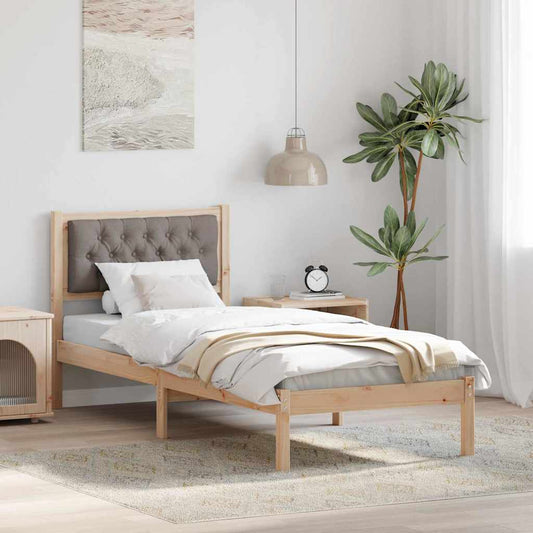 Ágykeret fejtámlával Tópszínű 80 x 200 cm Tömör fenyőfa
