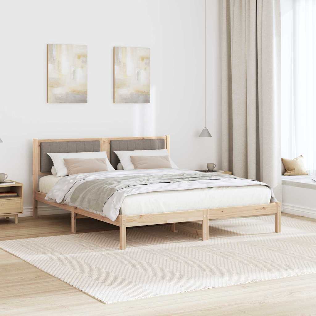 Ágykeret Kárpitozott Fejtámlával Tópszínű 160 x 200 cm
