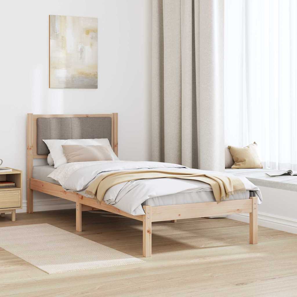 Ágykeret Kárpitozott Fejtámlával Tópszínű 75 x 190 cm