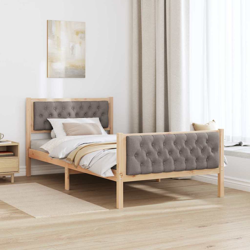 Ágykeret fejtámlával Tópszínű 100 x 200 cm Tömör fenyőfa