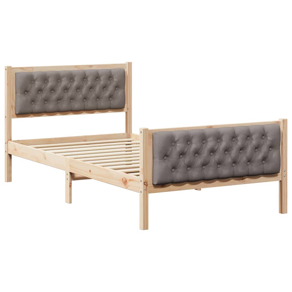 Ágykeret fejtámlával Tópszínű 100 x 200 cm Tömör fenyőfa