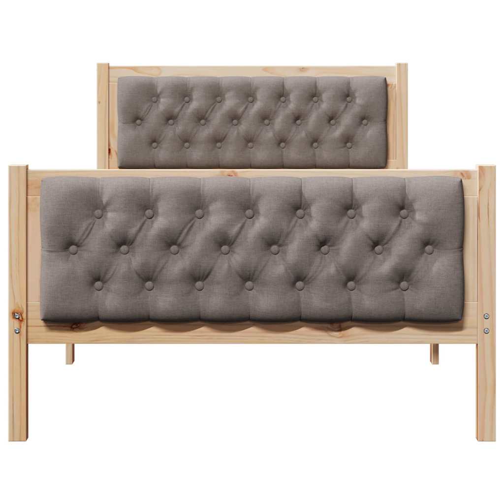 Ágykeret fejtámlával Tópszínű 100 x 200 cm Tömör fenyőfa