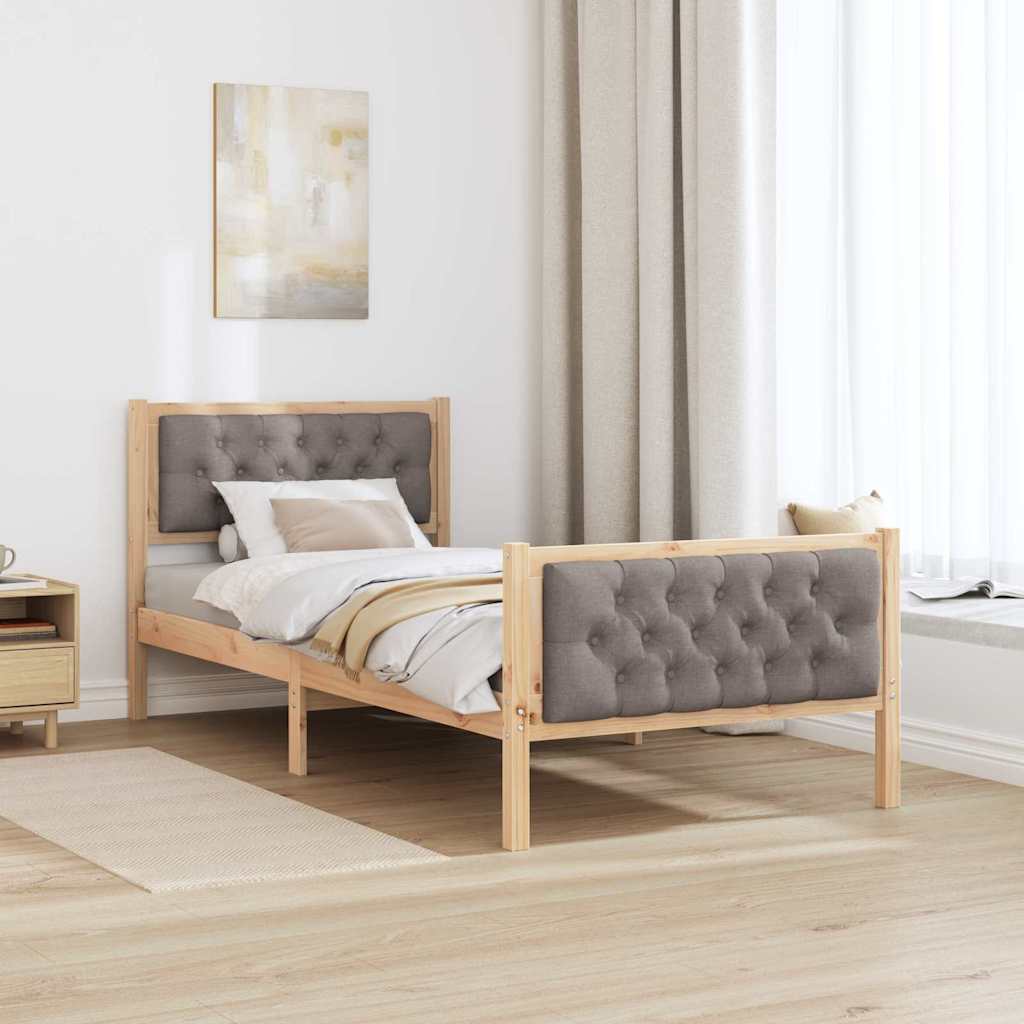 Ágykeret fejtámlával Tópszínű 90 x 200 cm Tömör fenyőfa