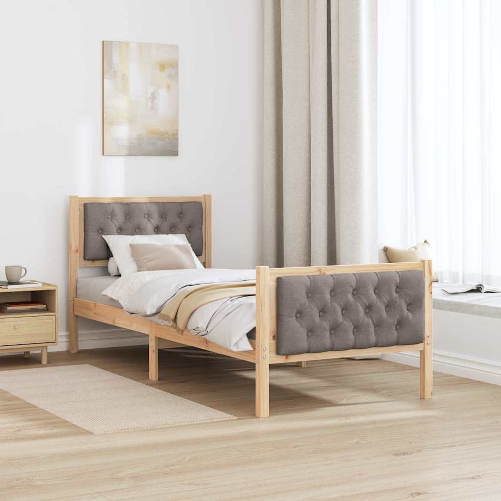 Ágykeret fejtámlával Tópszínű 80 x 200 cm Tömör fenyőfa