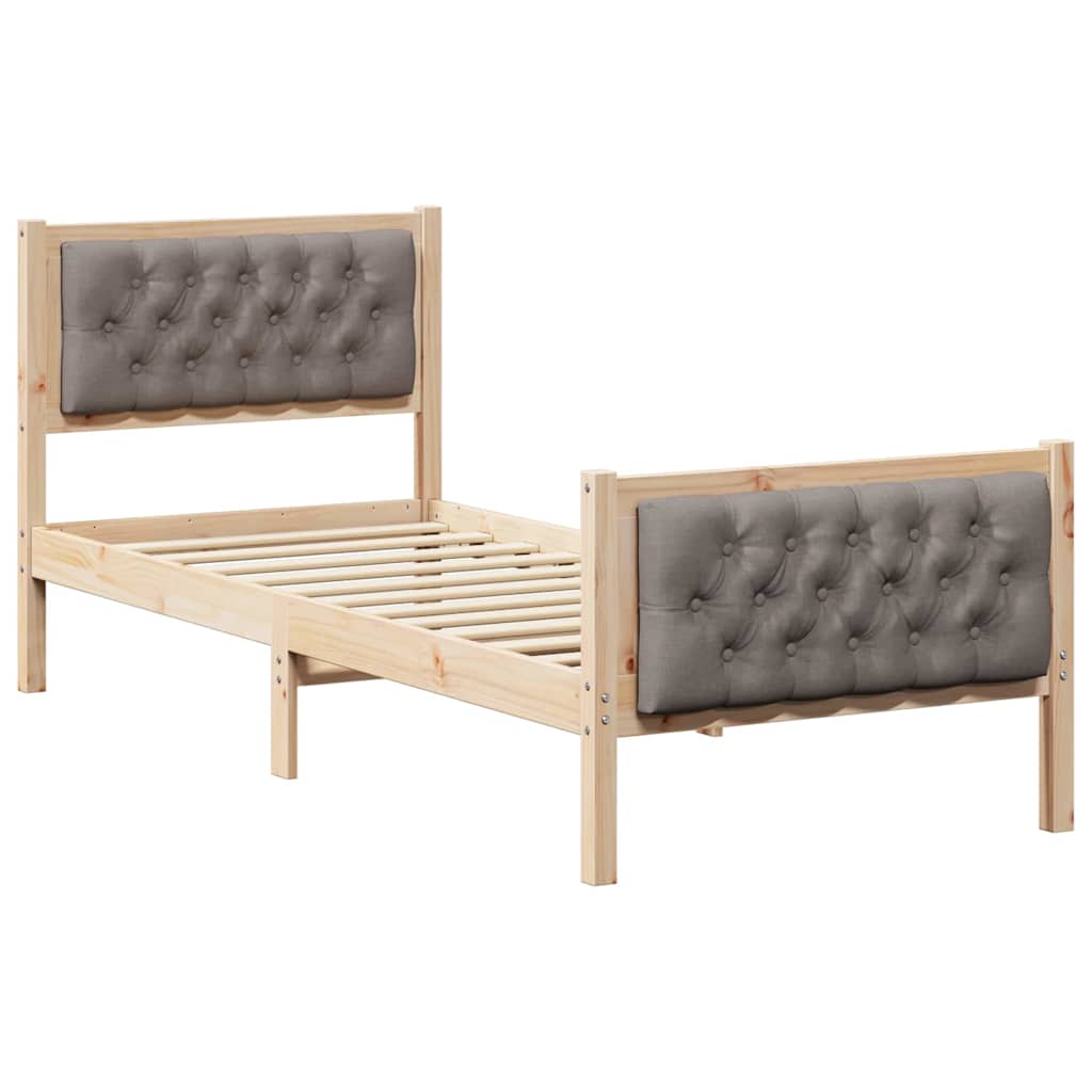 Ágykeret fejtámlával Tópszínű 80 x 200 cm Tömör fenyőfa
