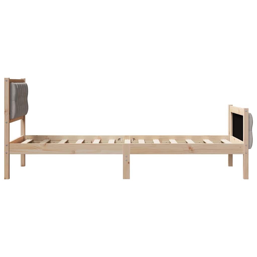 Ágykeret fejtámlával Tópszínű 80 x 200 cm Tömör fenyőfa