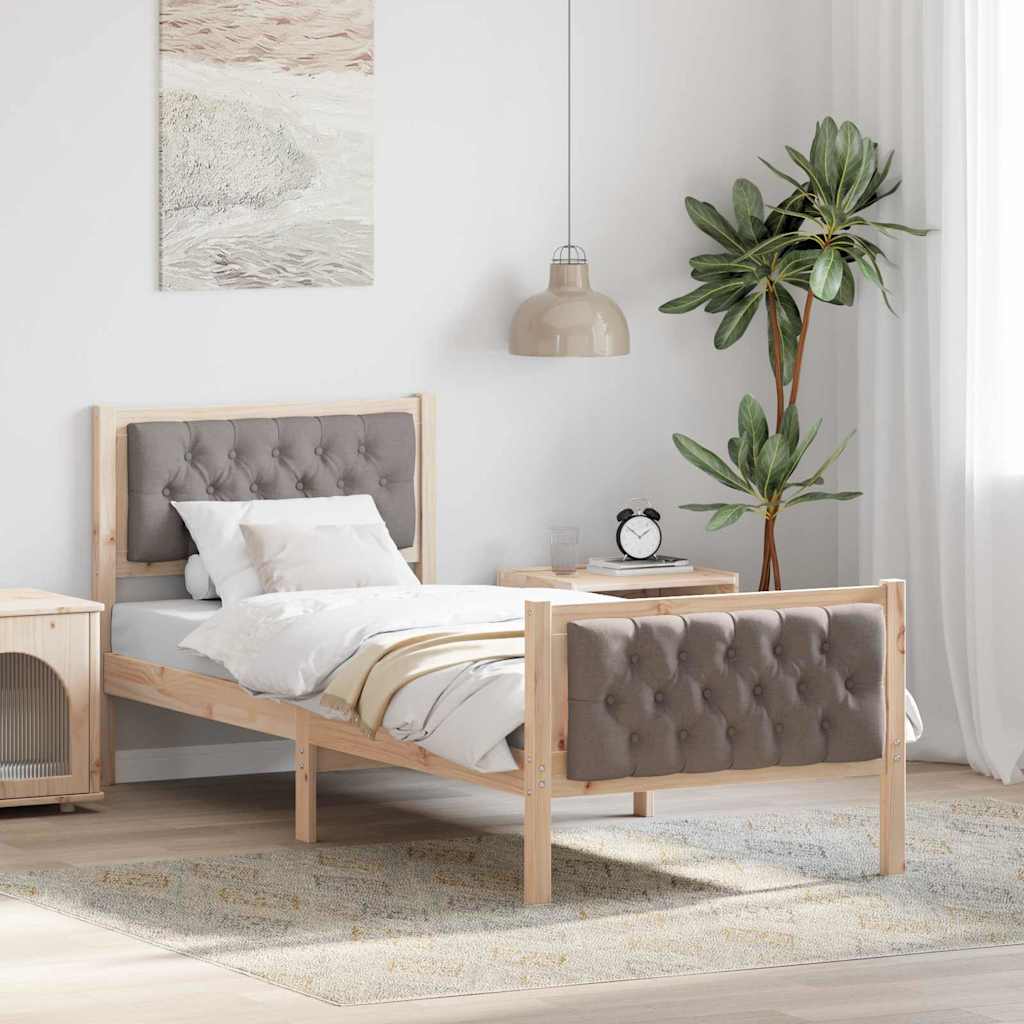 Ágykeret fejtámlával Tópszínű 75 x 190 cm Tömör fenyőfa