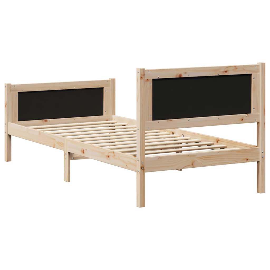 Ágykeret fejtámlával Barna és taupe 90 x 200 cm Tömör fenyőfa