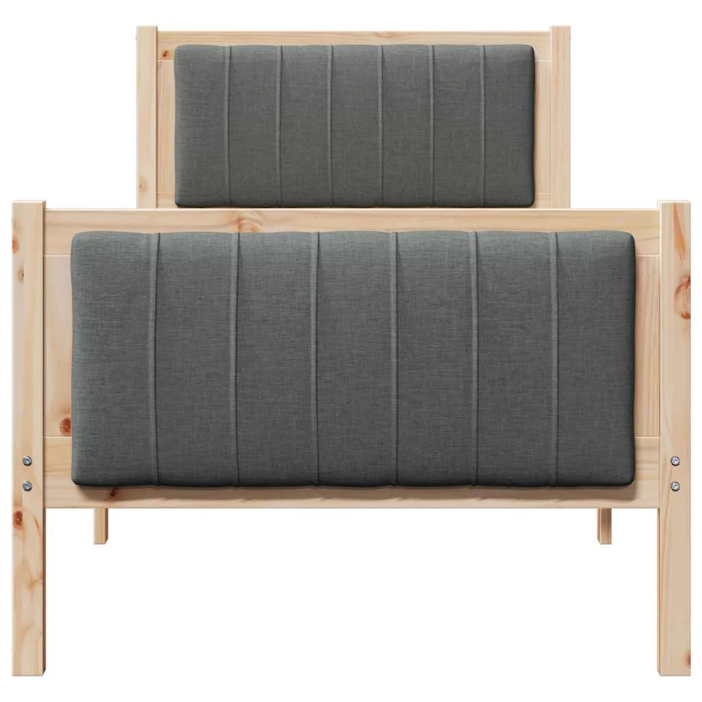 Ágykeret barna és sötétszürke 80 x 200 cm Tömör fenyőfa