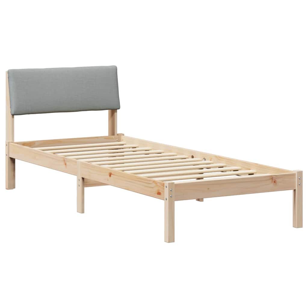 Ágykeret Barna és világosszürke 80 x 200 cm Tömör fenyőfa