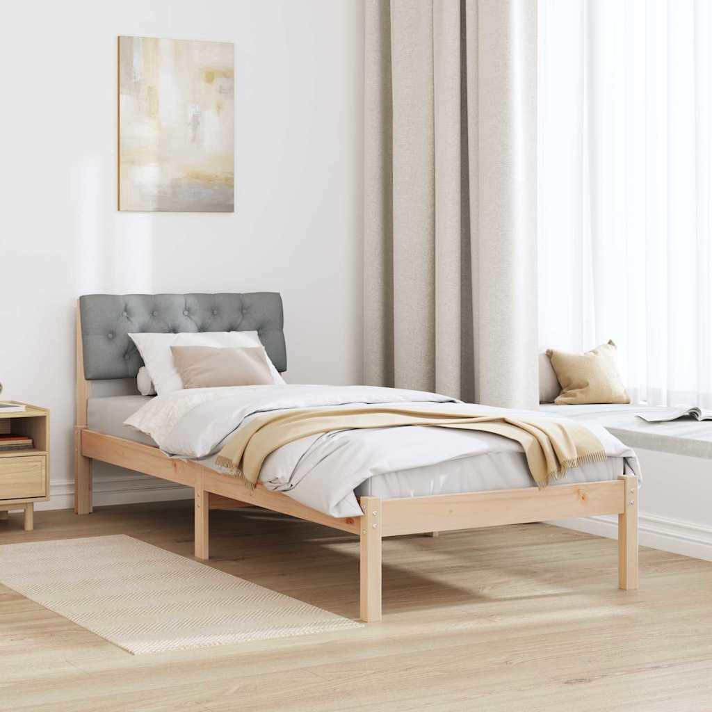 Ágykeret Barna és világosszürke 80 x 200 cm Tömör fenyőfa