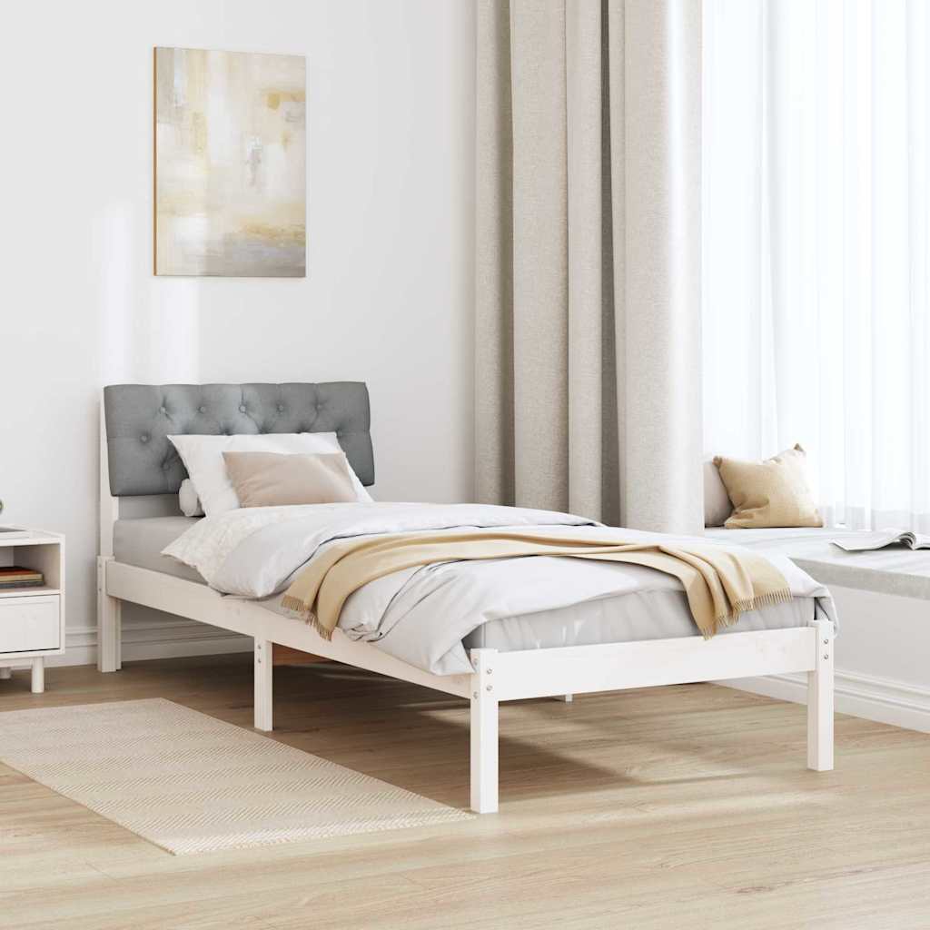 Ágykeret Fehér és világosszürke 80 x 200 cm Tömör fenyőfa