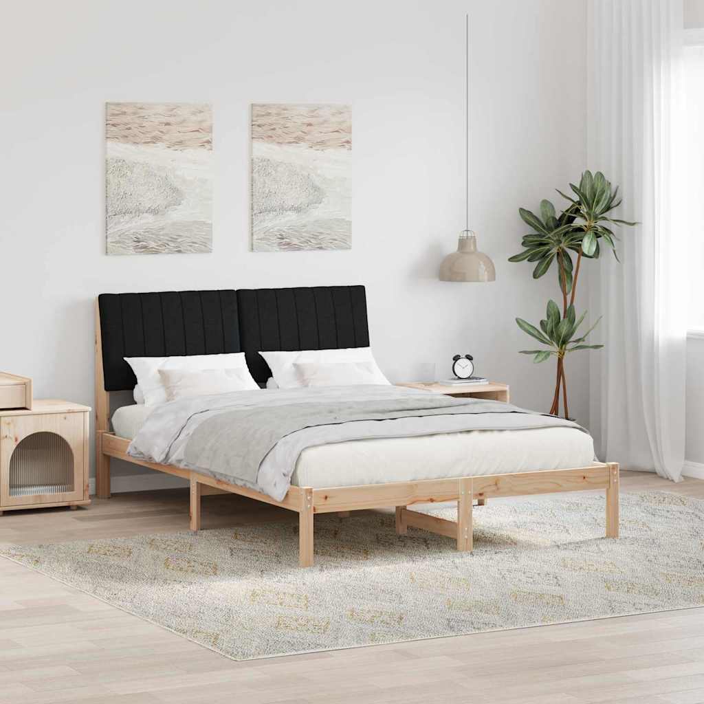 Ágykeret fejtámlával Barna 135 x 190 cm Tömör fenyőfa