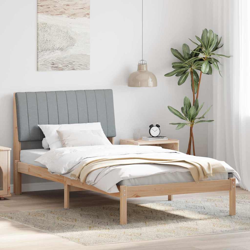 Ágykeret fejtámlával Barna 100 x 200 cm Tömör fenyőfa