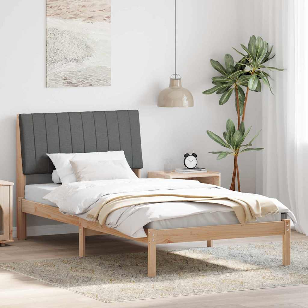 Ágykeret fejtámlával Barna 100 x 200 cm Tömör fenyőfa