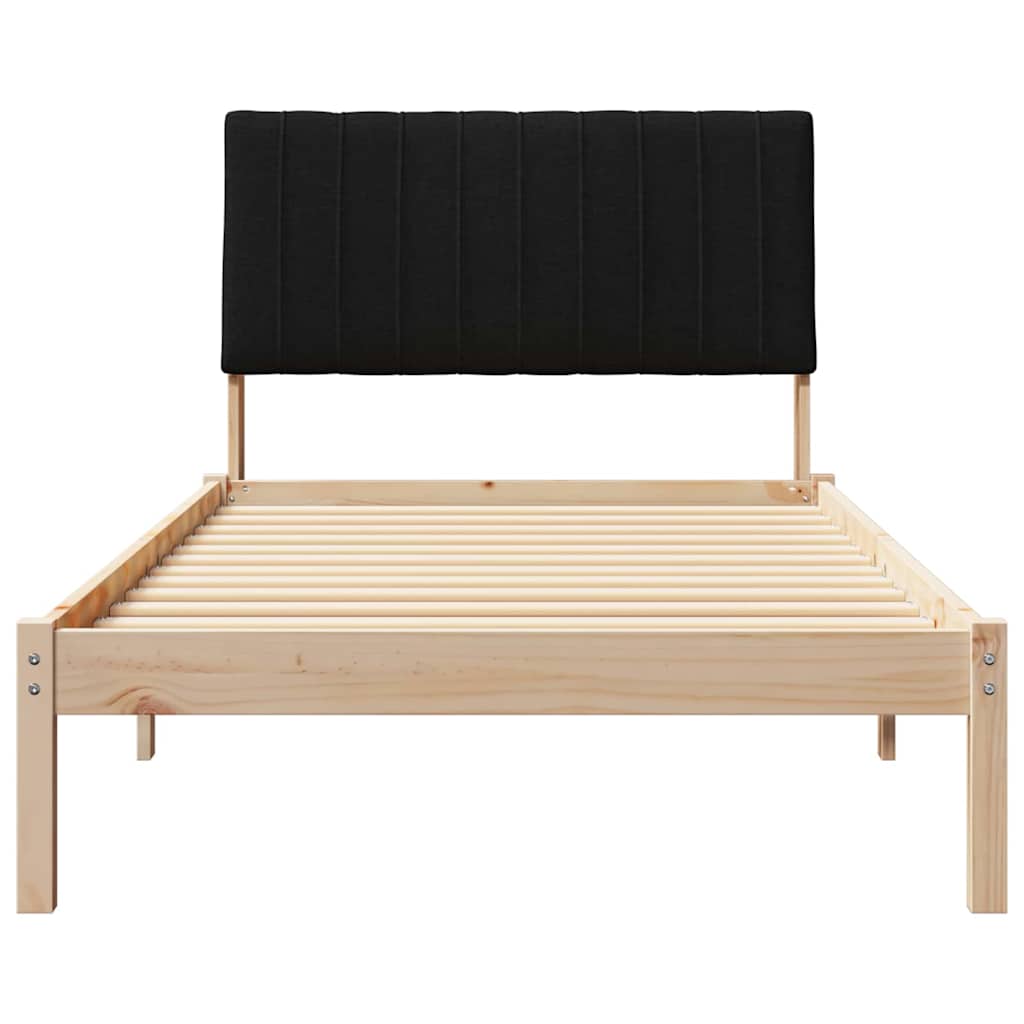 Ágykeret fejtámlával Barna 100 x 200 cm Tömör fenyőfa