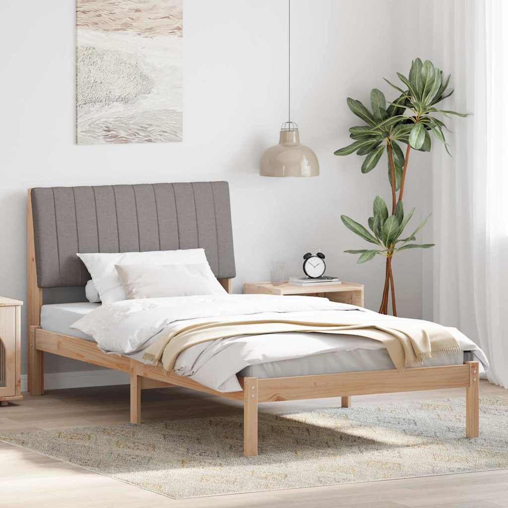 Ágykeret fejtámlával Barna 100 x 200 cm Tömör fenyőfa
