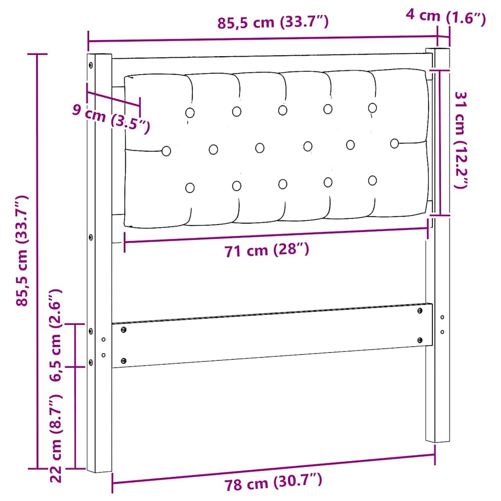 Fejtámla Egyéb Barna és taupe 80 cm Tömör fenyőfa