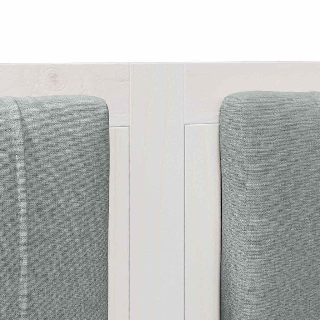 Kárpitozott fejtámla fejtámlával Fehér 180 cm Tömör fenyőfa