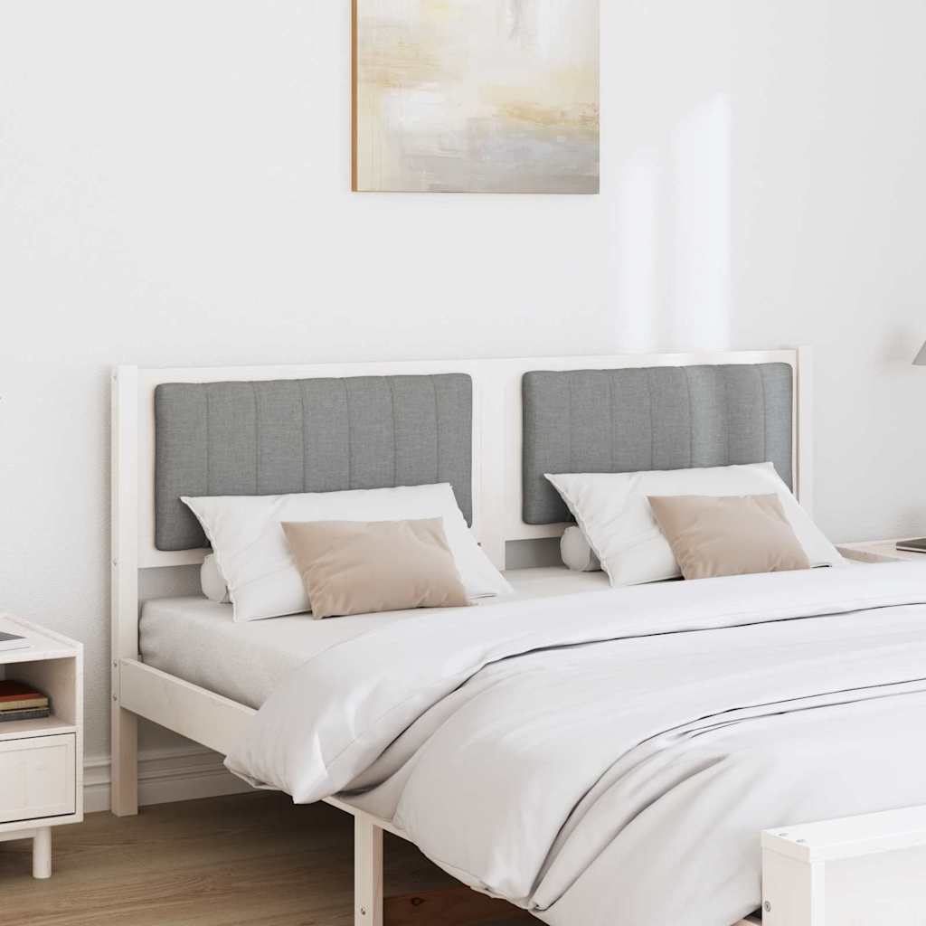 Kárpitozott fejtámla fejtámlával Fehér 150 cm Tömör fenyőfa