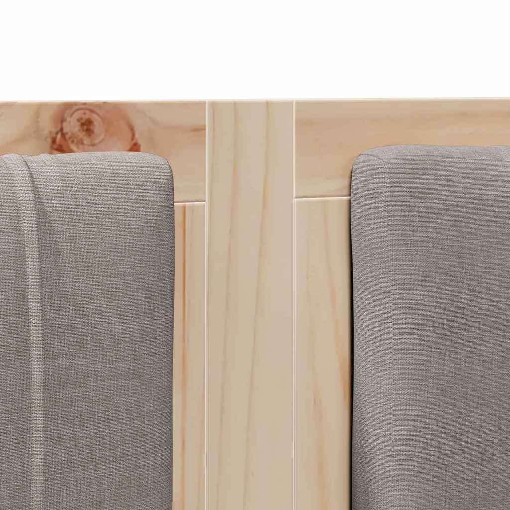 Kárpitozott fejtámla fejtámlával Barna 140 cm Tömör fenyőfa