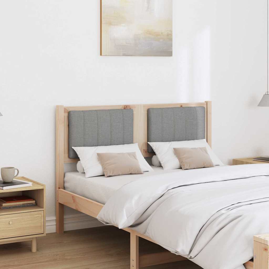 Kárpitozott fejtámla fejtámlával Barna 120 cm Tömör fenyőfa