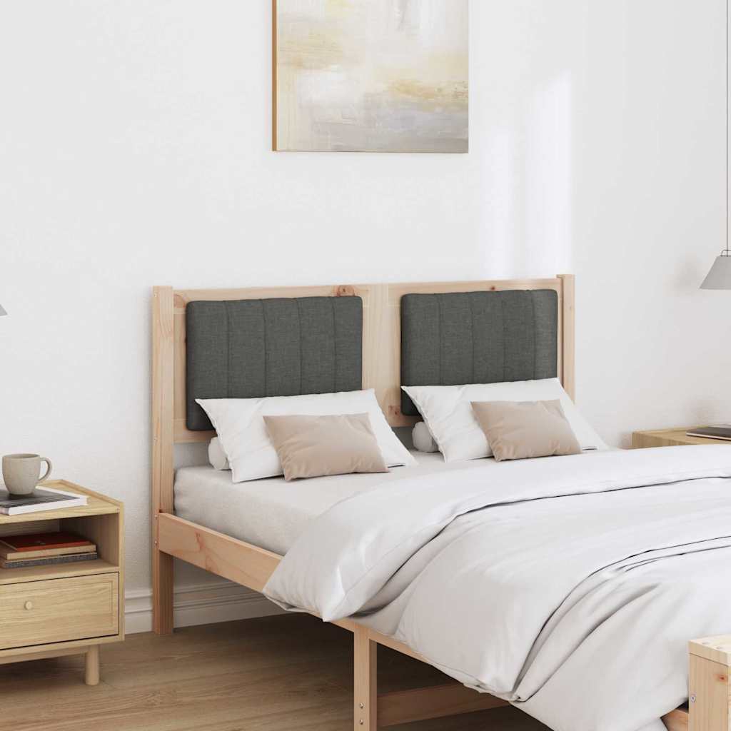 Kárpitozott fejtámla fejtámlával Barna 120 cm Tömör fenyőfa