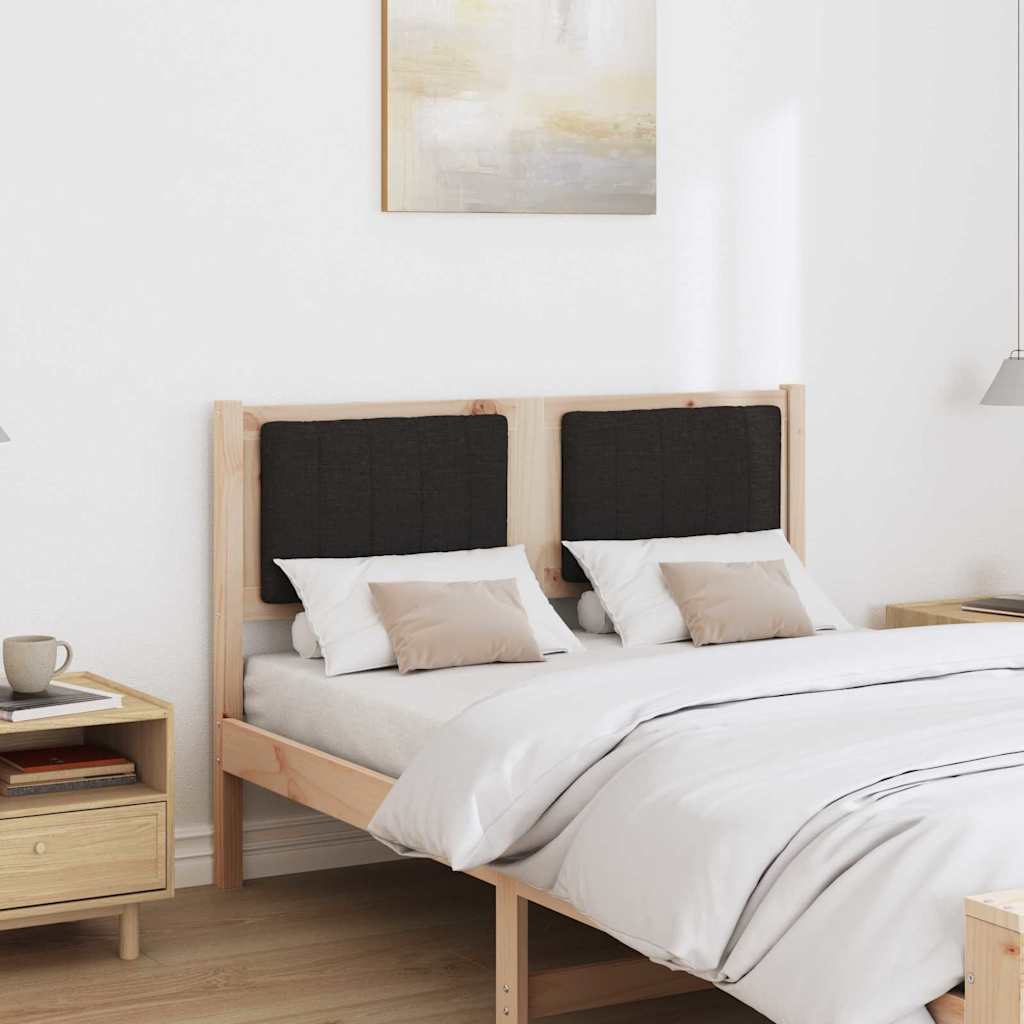 Kárpitozott fejtámla fejtámlával Barna 120 cm Tömör fenyőfa