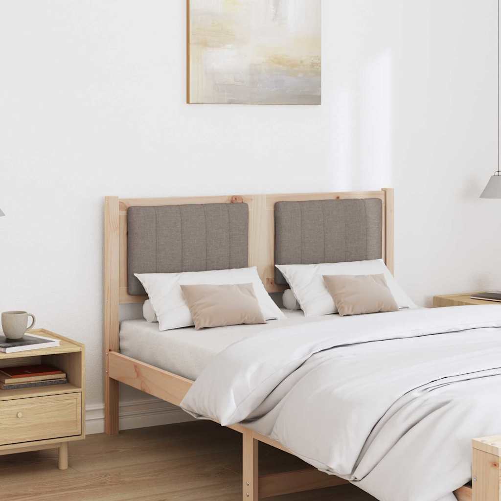 Kárpitozott fejtámla fejtámlával Barna 120 cm Tömör fenyőfa
