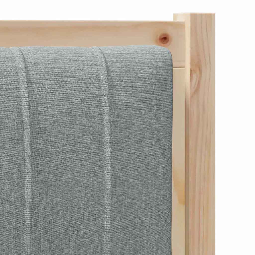 Kárpitozott fejtámla Világosszürke 100 cm Tömör fenyőfa
