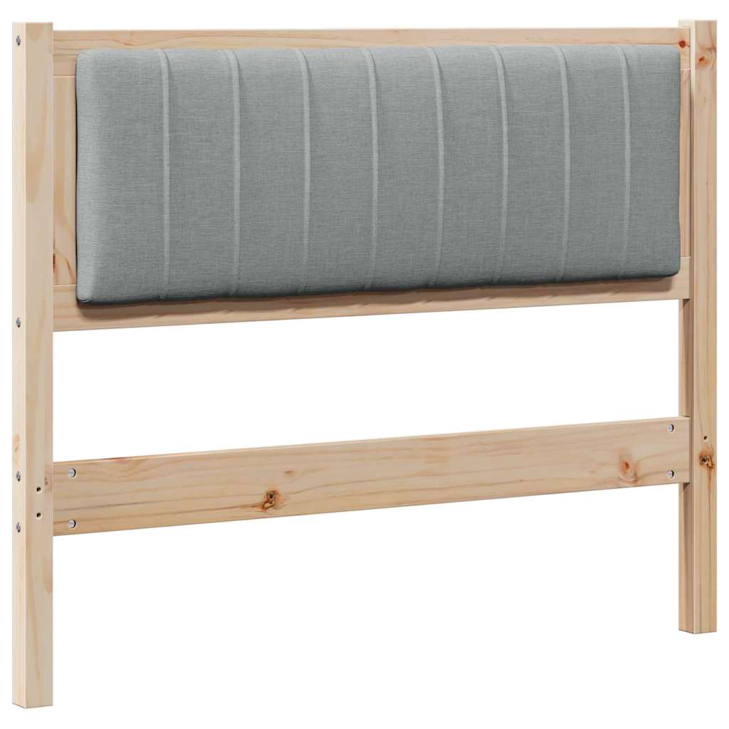 Kárpitozott fejtámla Világosszürke 100 cm Tömör fenyőfa
