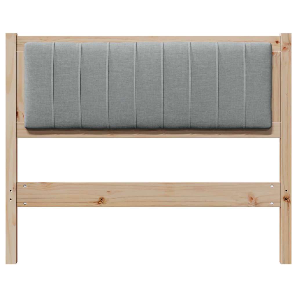 Kárpitozott fejtámla Világosszürke 100 cm Tömör fenyőfa
