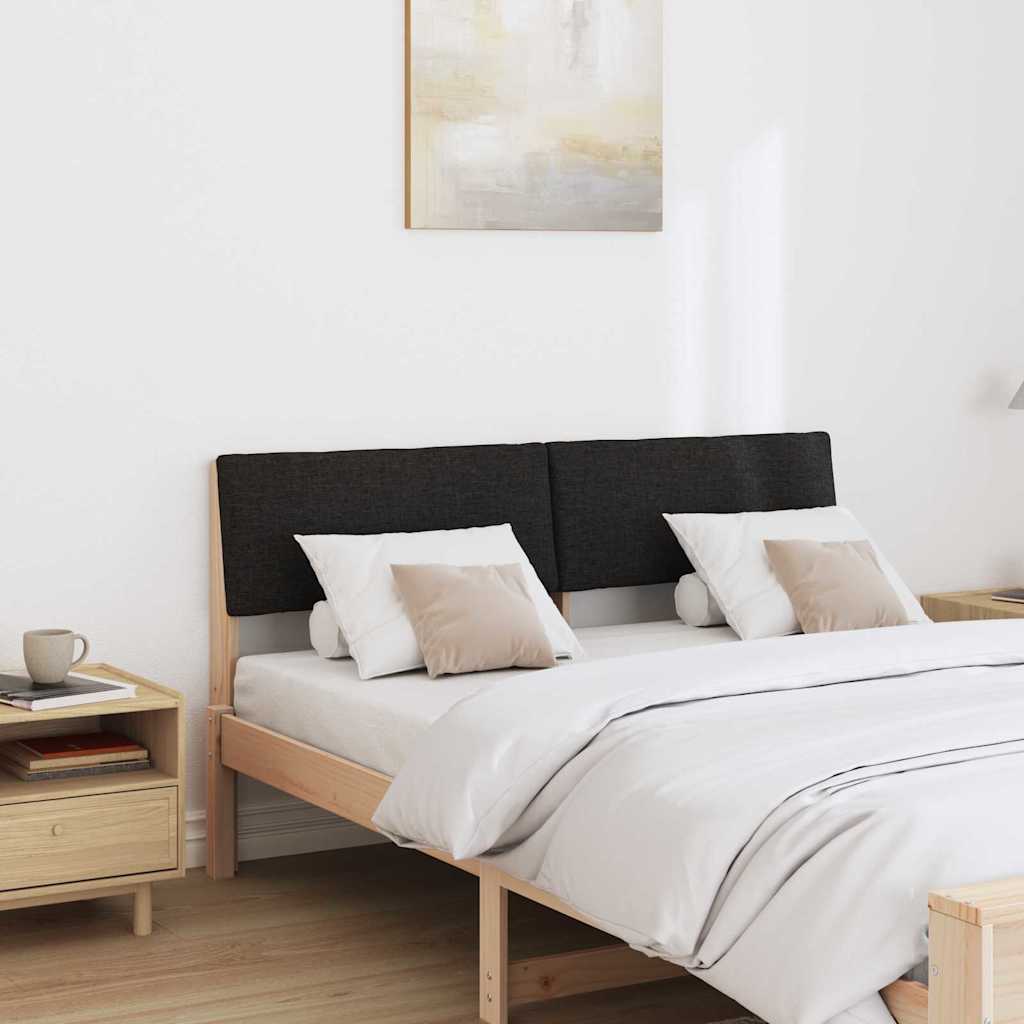 Kárpitozott fejtámla Fekete 150 cm Tömör fenyőfa