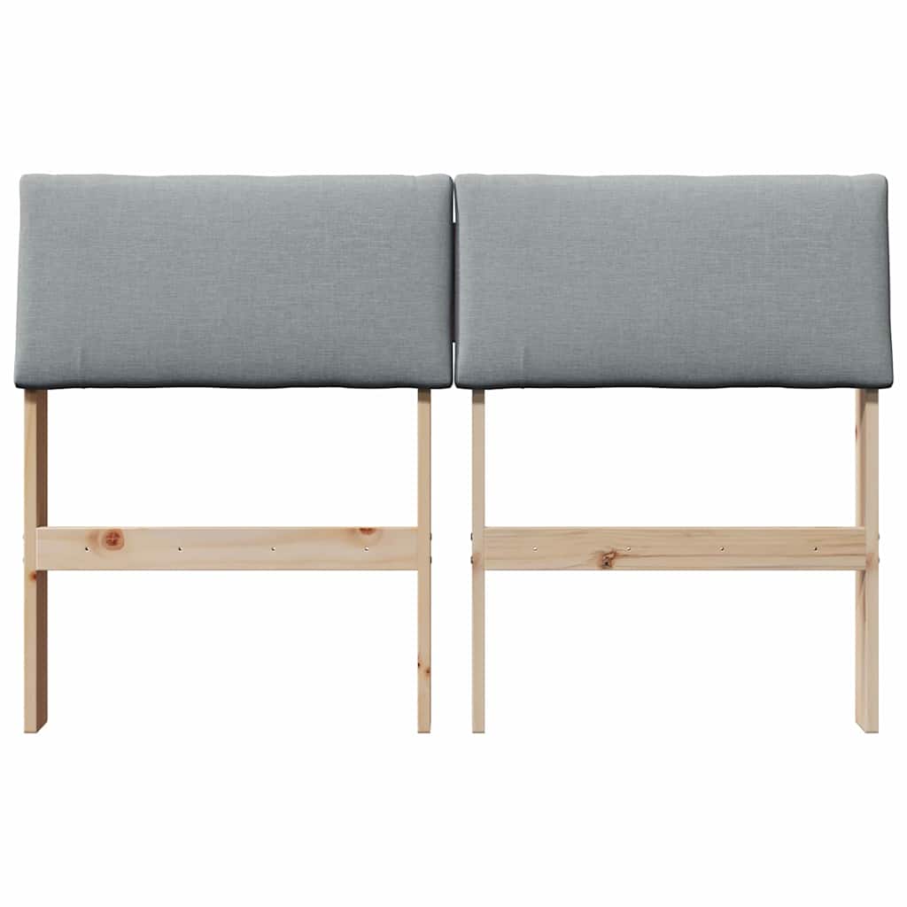 Kárpitozott fejtámla Világosszürke 120 cm Tömör fenyőfa