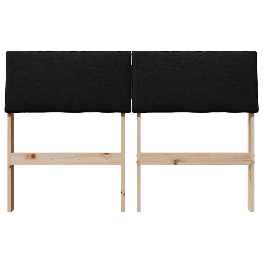 Kárpitozott fejtámla Fekete 120 cm Tömör fenyőfa