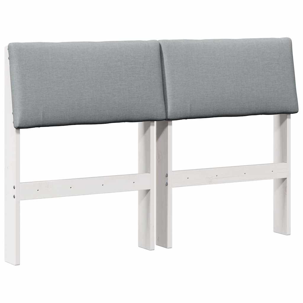 Kárpitozott fejtámla Világosszürke 120 cm Tömör fenyőfa