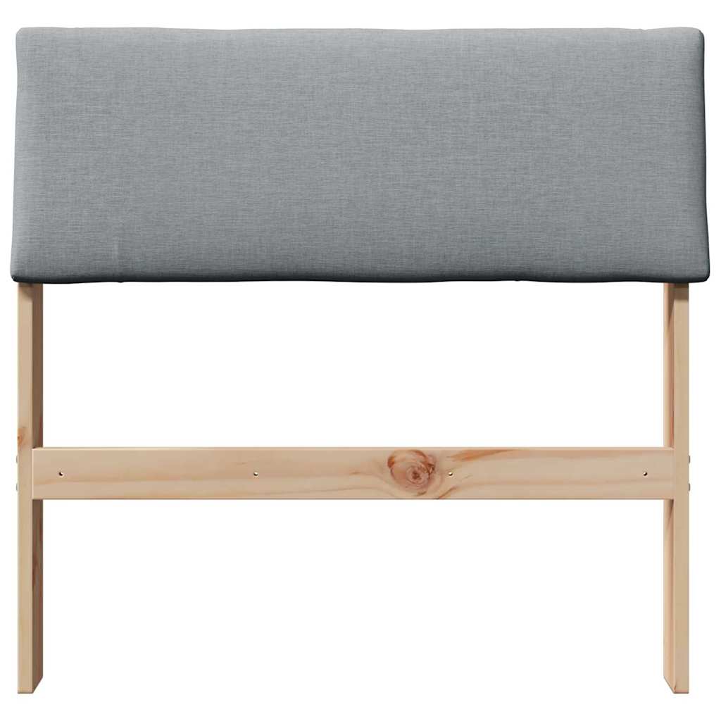 Kárpitozott fejtámla Világosszürke 80 cm Tömör fenyőfa