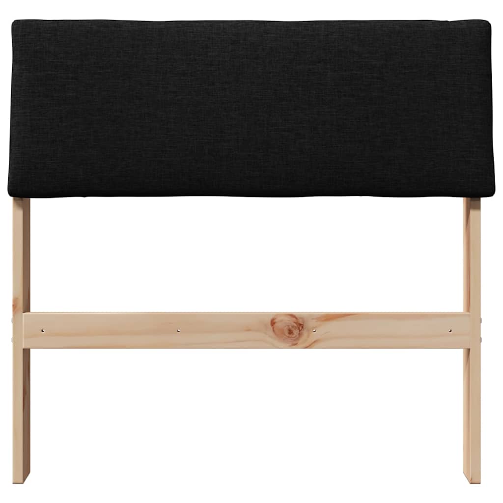 Kárpitozott fejtámla Fekete 80 cm Tömör fenyőfa