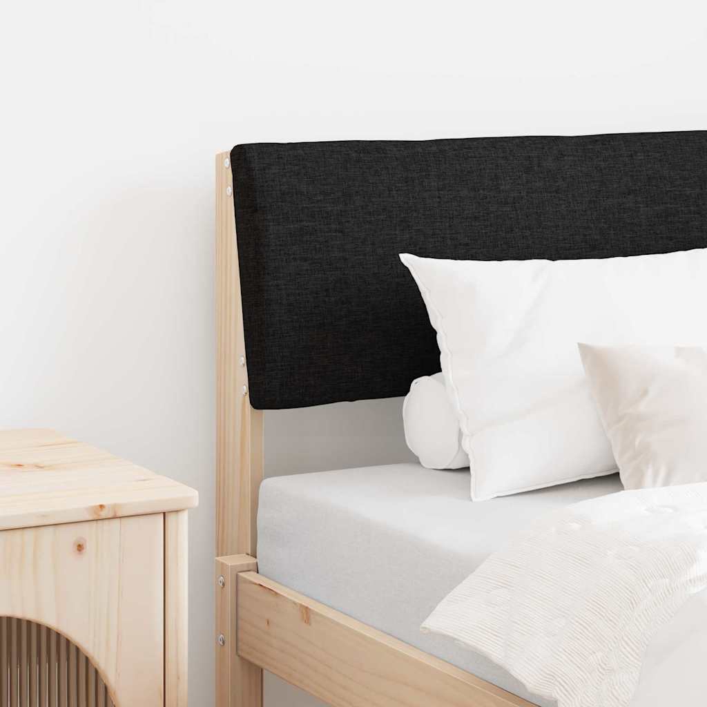 Kárpitozott fejtámla Fekete 75 cm Tömör fenyőfa