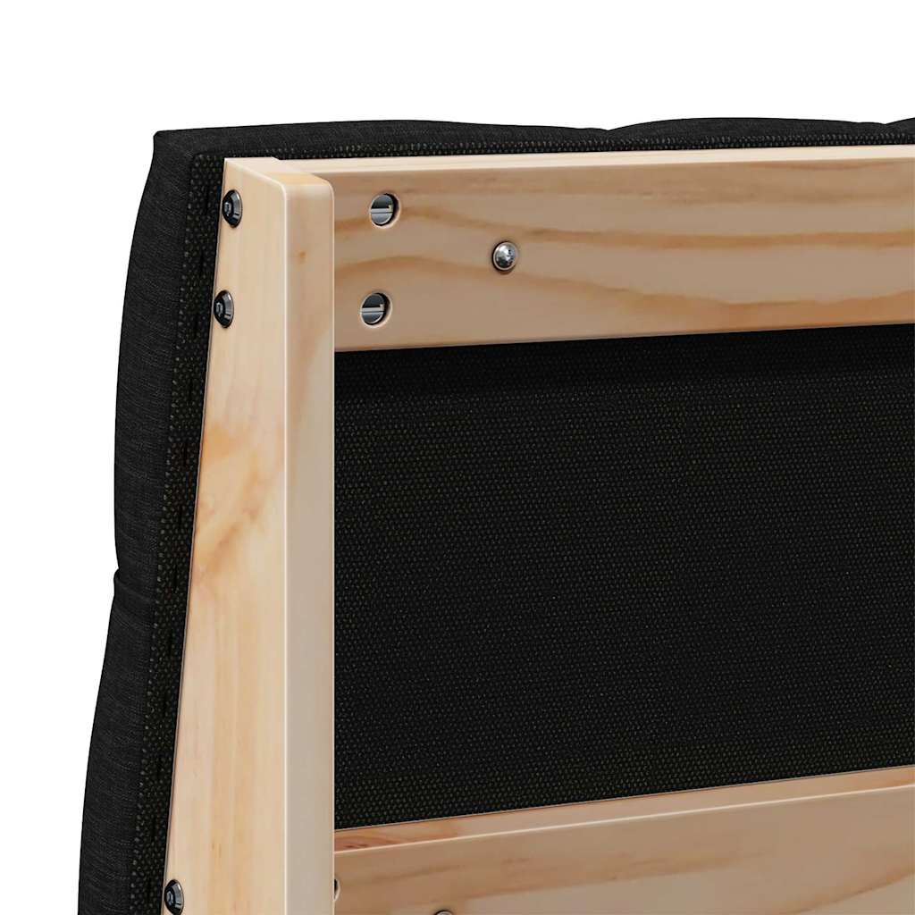 Kárpitozott fejtámla Fekete 160 cm Tömör fenyőfa