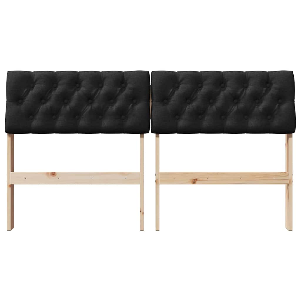 Kárpitozott fejtámla Fekete 150 cm Tömör fenyőfa
